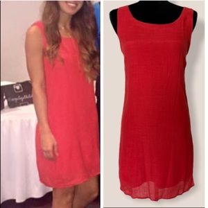 Coral Sleeveless Lined Dress with criss cross back| Sz Sm